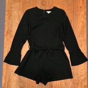 H&M Black Tie-Front Romper | Size US 10